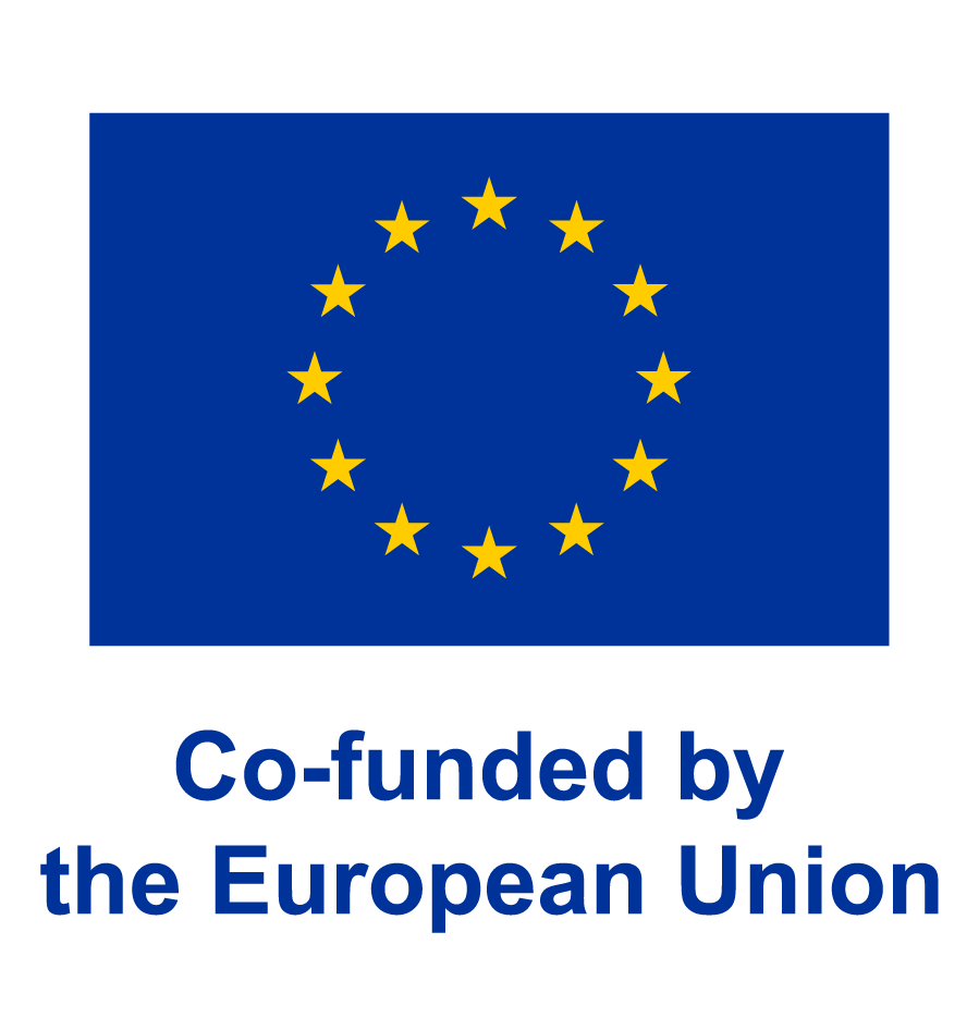 The European Union flag with text co-funded by the European Union
