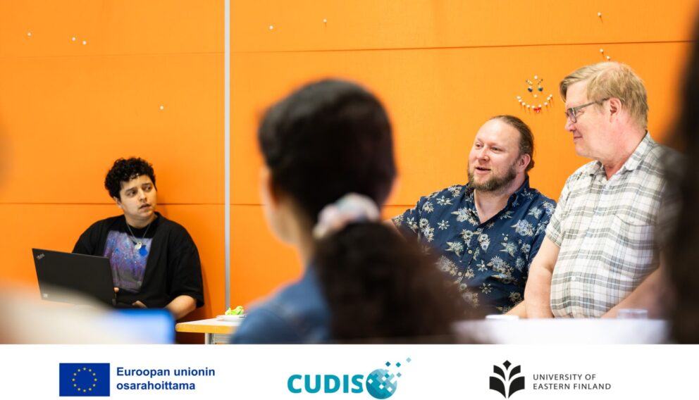 Heikki Vepsäläinen (Youpret Oy) ja Tuomo Kauranne (Arbonaut Oy Ltd) kehittämispalvelun päätöstapaamisessa.