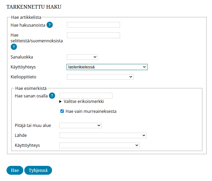Kuvakaappaus. Karjalan kielen sanakirja.