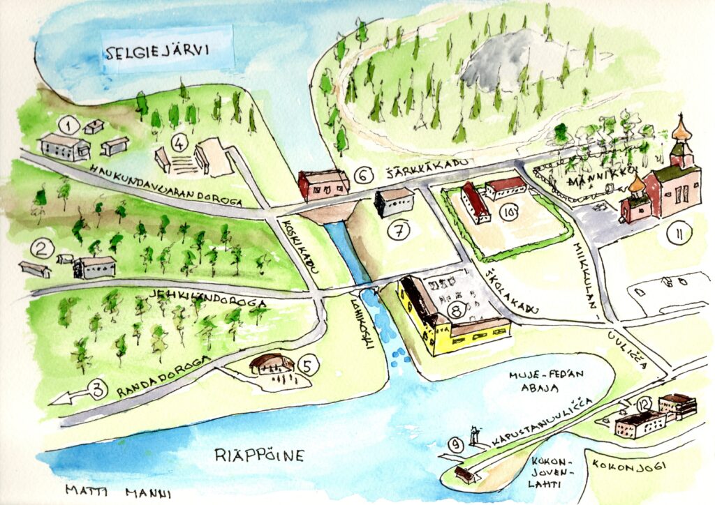 Kartta. Karjalainen kaupunki. Karjalainen nimistö.