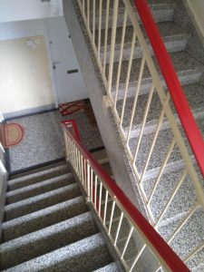 Staircase of the apartment block.
