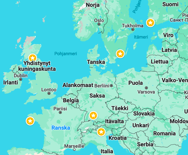 Someco fieldwork destinations on map