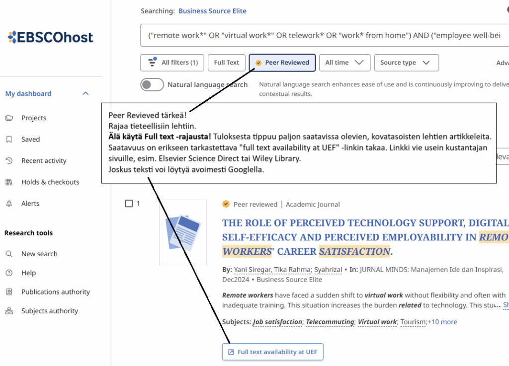 EBSCO, Business Source Elite. 
