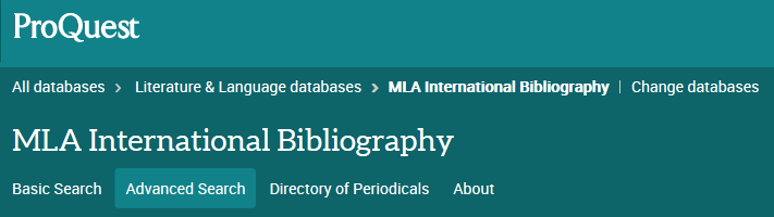 MLA International Bibliography-tietokannan logo