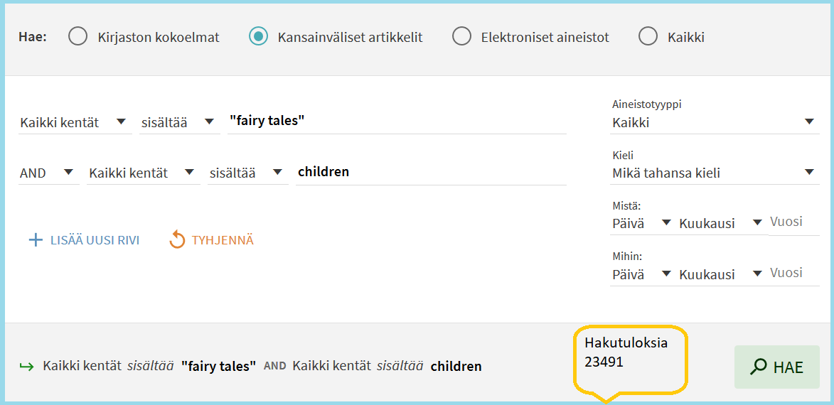 Artikkeliaku: "fairy tales" AND children