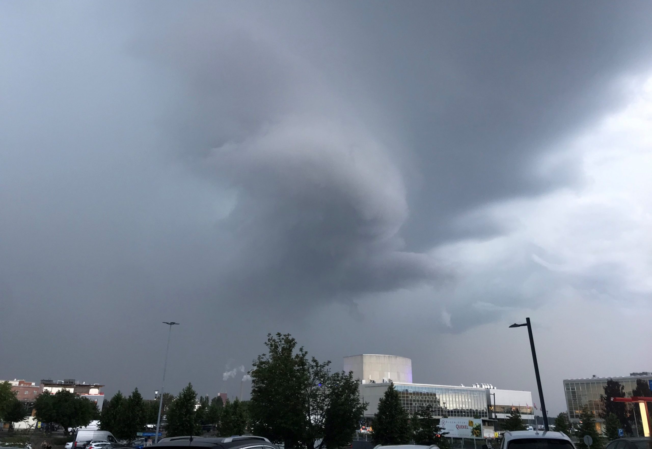 Storm arising above the Oulu city center