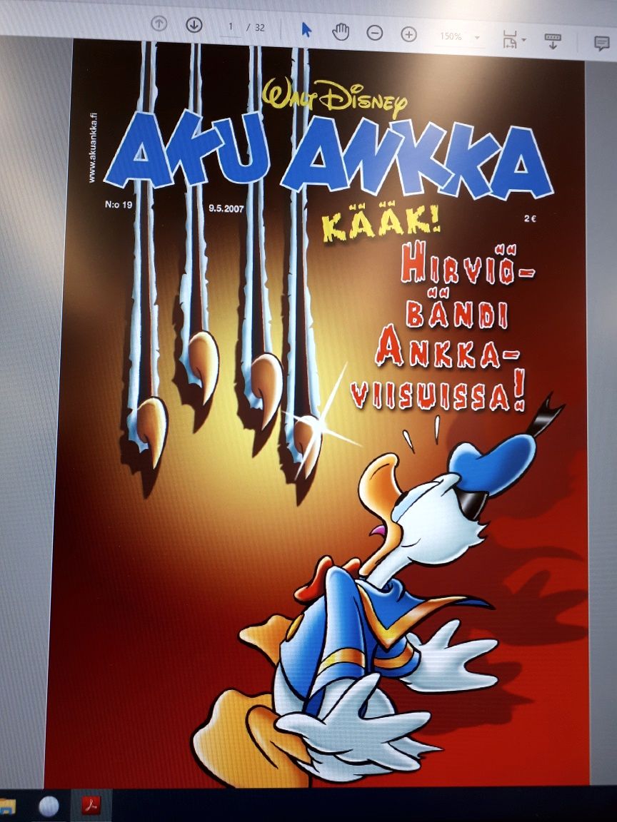 Aku Ankan kansi | Cover of a Finnish Donald Duck magazine