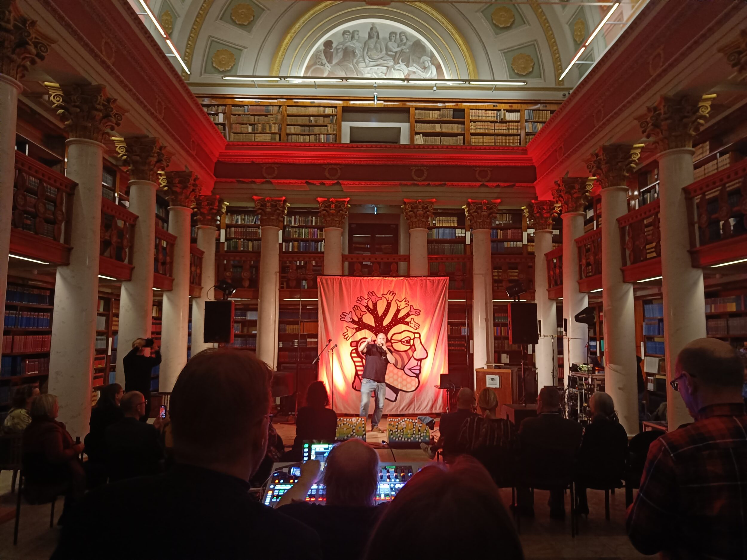 Paleface performing at Cupola Hall at The National Library of FInland.