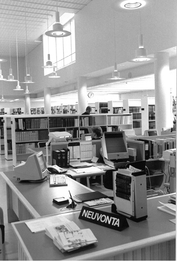 Library information desk.