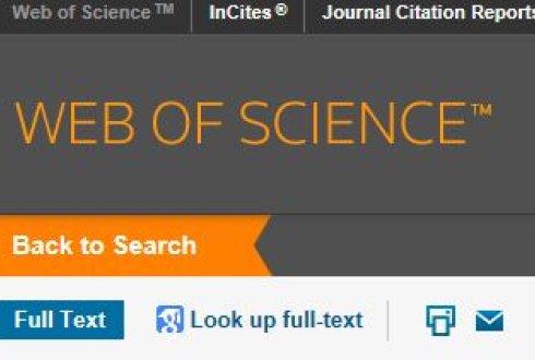 Decorative image. Screen capture of Web of Science database. Link to the database.